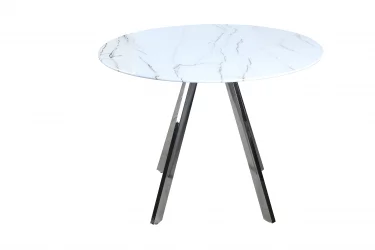 Круглый стол из стекла Хьюстон D100 Белый