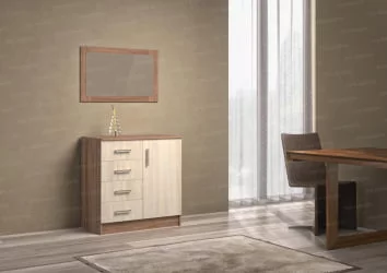 Комод в спальню Дуб вотан/Белый