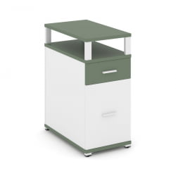 Тумба опорная/приставная с ящиком, распашным фасадом и надставкой CОНCЕПТ CН.ТГО-006 Б/В Кобо Белый бриллиант Белый / CONCEPT CN.TGO-006 B/W