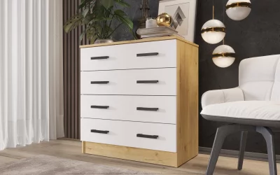 Комод в спальню Дуб вотан/Белый