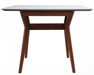 Стол Нарвик 960*960 мрамор Бианко Темный орех