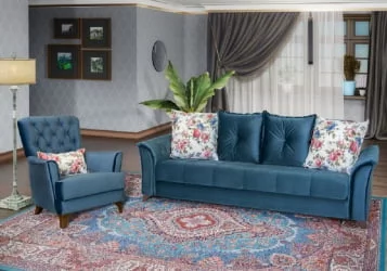 Кресло Ирис ТК 964 Лекко Океан (синий) Фибра Менуэт