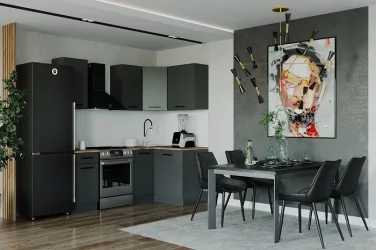 Гарнитур кухонный угловой 2000 Антрацит 2000х1200