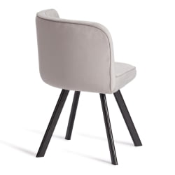 Комплект (стол, 4 стула) QUADRON (mod. PT14) Стол: МДФ/металл, стул: металл/велюр, 100х100х73 см, 69х56х71 см, Light-grey(св-серый) HLR-14/черный