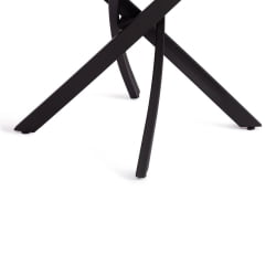 Раздвижной овальный стол MANZANA ЛДСП/HPL/металл, 100 х 100+30 х 75 см, Кварцит светлый/черный