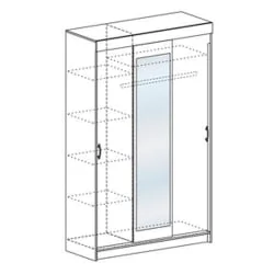 Шкаф в прихожую Басса ШКК 551 (ясень шимо темный/светлый)