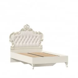 Кровать полутороспальная 1200 с мягким изголовьем Маркиза ЛД 517.290.000.001 Алебастр Шампань