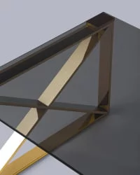 Журнальный стол КРОСС 120x60 Золото (стекло smoke)