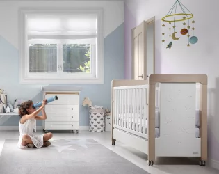 Кроватка 120x60 с LED-подсветкой Micuna Magic Mum Relax Water wood/White