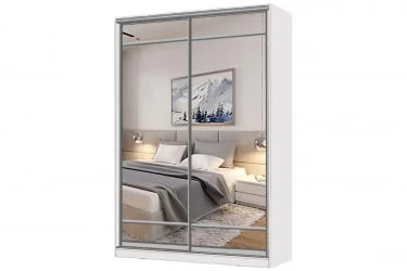 Шкаф-купе 2-х дверный Виктория 1400х584х2300, Белый 14ДЗЗЗДЗЗЗ-ПЯ-Б 310-194