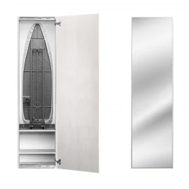 Узкий шкаф в прихожую Iron Box Print (правый) Беленый дуб