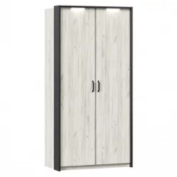 Шкаф двухстворчатый с паспарту Техно 03 Дуб Крафт белый