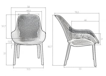 Кресло DOBRIN LONZO (антрацит (GR-12) с УФ-защитой) 4 шт