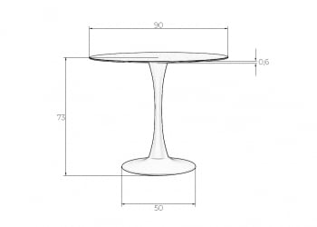 Круглый стол из стекла MIA (белая столешница, белое основание)