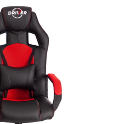 Кресло DRIVER (22) кож/зам/ткань, черный/красный, 36-6/TW-08