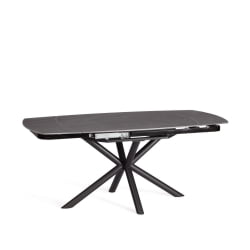 Стол обеденный Winston/Винстон столешница керамика (матовая) /опоры металл, темно-серый/черный, (120+30+30)x80x75 см