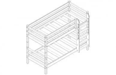Кровать-домик Соня Вариант 11 с прямой лестницей Лаванда