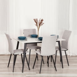 Дизайнерский стул La Rousse (2 шт. в упаковке) NEW, ткань рогожка, темно-серый, F68, 45х55х93 см