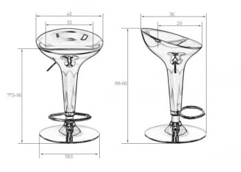 Стул барный DOBRIN BOMBA (черный) 2 шт