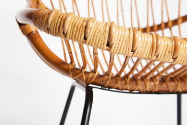 Кресло-качалка Secret De Maison Petunia (mod. 01 5088 RC SP KD/1-1 ) натуральный ротанг/металл, 80х61х80см, светлый мед/черный