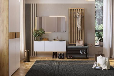 Антресоль трехдверная Бери MPR-026 Дуб крафт золотой/белое дерево