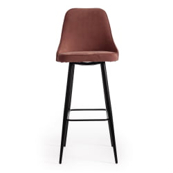 Стул барный KISH (mod. 714) ткань/металл, 50х57х110 см, высота до сиденья 78 см, коралловый barkhat 15 /черный