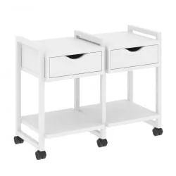 Тумба на колесных опорах наборная. Вариант №1 LOFT VR.L-TN-1.K Металл белый Белый Бриллиант