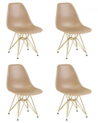Стул обеденный ДОБРИН ДСР (ножки золотые, цвет бежевый (ГР-03)) 4 шт / DOBRIN DSR (GR-03))