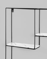 Полка Square черная Черный мрамор