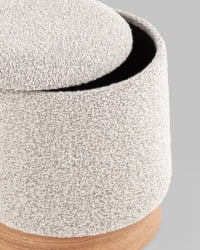 Пуф с ящиком Холли XS букле бежевый