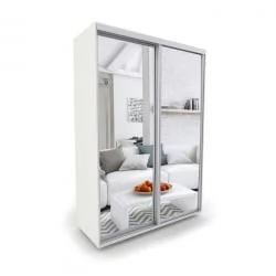 Шкаф-купе 2-х дверный Акцент-Сим З 1400х600 Выбеленное дерево