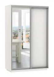 Шкаф-купе двухдверный Экспресс Дуо Медиум 1200х2400h Белый снег