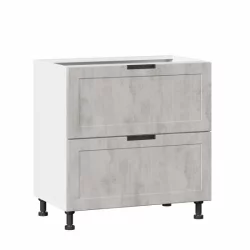 Тумба кухонная 800 с 2 ящиками ЛЮКС (4) Джамис ЛД 296.150.000.010 Белый Белый камень