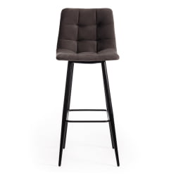 Стул барный CHILLY (mod.7095б) ткань/металл, 53х44х104 см, высота до сиденья 76 см, темно-серый barkhat 14/черный