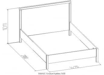 Кровать (1400) BAUHAUS 3 Дуб Сонома/Орех шоколадный(спальня)