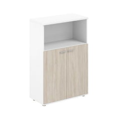 Шкаф двухдверный средний с нишей Сигма СГ.846.ВХ.ОЛ Белый Дуб светлый / Sigma SG.846.WH.OL