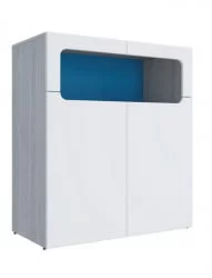 Тумбочка для детской Палермо Юниор 06 Белый глянец Ясень шимо светлый Синий