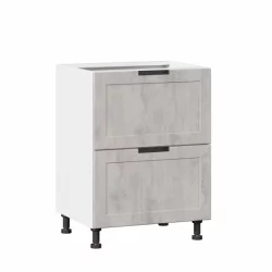 Тумба кухонная 600 с 2 ящиками (4) Джамис ЛД 296.130.000.008 Белый Белый камень