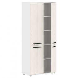 Шкаф с глухими средними и малыми дверьми ЕДИС ЕХCС 85.3 Ясень Траун Черный Белый / EDIS EHCS