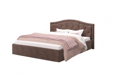 Кровать Стелла, 1600*2000 мм, велюр Rock 05, коричневый
