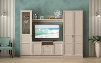 Полка в гостиную к Лира 41 Дуб нортон светлый