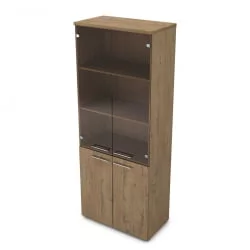 Шкаф высокий со стеклом GLOSS LINE 9НШ.005.12 Teakwood