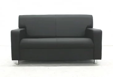 Диван офисный двойной Клерк 3 Черный Ecotex 3001