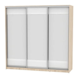 Шкаф-купе B-230х235х60-3(ДСС-Белый-D10D10D10)