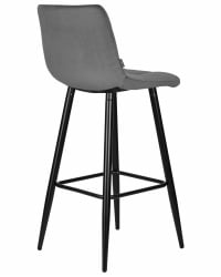 Стул барный DOBRIN NICOLE (черные матовые ножки, темно-серый велюр (108-91))