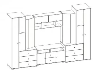 Стенка Карисма 2 Дуб молочный/Венге