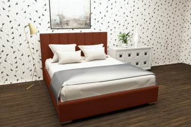 Кровать 180 на 200 Терра с ортопедическим основанием Цвет фасада: Оранжевый; Материал фасада: Металл/Велюр; Спальное место: 1800х2000 мм
