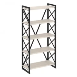 Стеллаж на регулируемых опорах - 5 полок LOFT VR.L-MST.O-5.8 Металл черный Денвер светлый