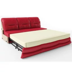 Секция трехместная без подлокотников раскладная Вавилон 3АР Красная (экокожа)