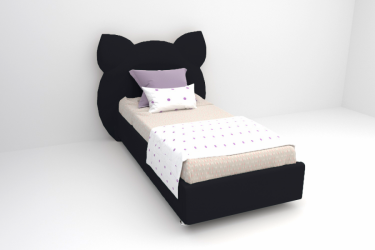 Детская кровать "Котя" с ортопедическим основанием Цвет фасада: Кольт Ч; Цвет корпуса: Кольт Ч; Материал фасада: Искусственная кожа; Размер: 800х2000 мм; Спальное место: 800х2000 мм 